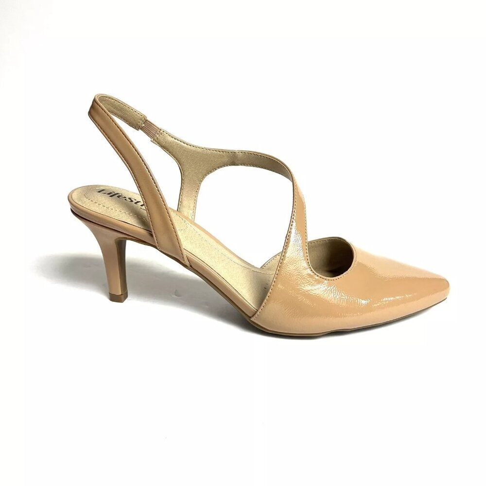 Life Stride Santorini Women’s Nude High Heels Size 9 Wide